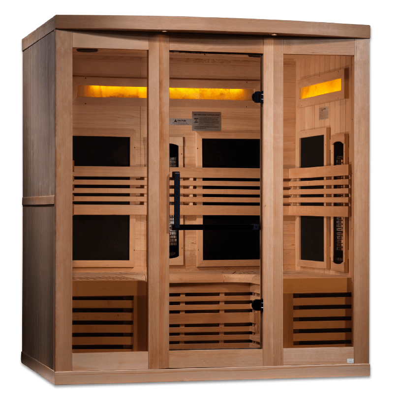 Golden Designs "Reserve Edition" 6-Person Full Spectrum PureTech™ Near Zero EMF FAR Infrared Sauna with Himalayan Salt Bar & Canadian Hemlock | GDI-8260-01-Sauna-Golden Designs-Nordica Sauna