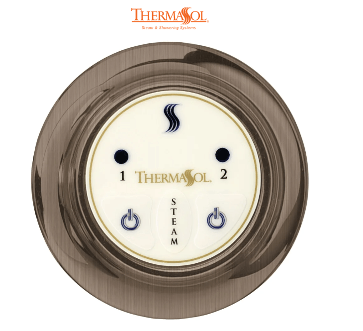 ThermaSol Easy Start Control Round-Steam Shower Controls & Accessories-ThermaSol-Antique Nickel-Nordica Sauna
