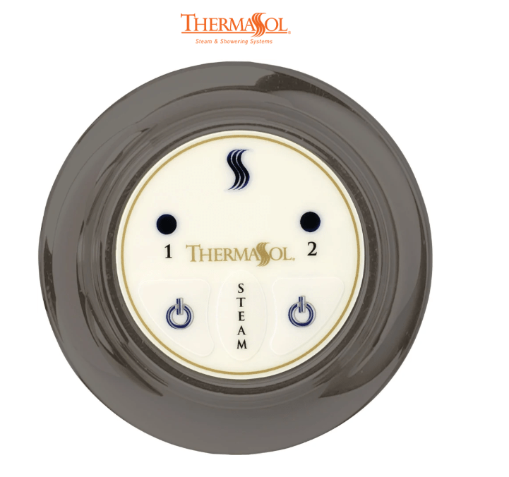 ThermaSol Easy Start Control Round-Steam Shower Controls & Accessories-ThermaSol-Black Nickel-Nordica Sauna