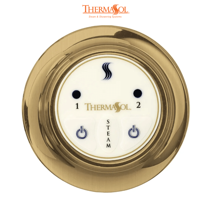 ThermaSol Easy Start Control Round-Steam Shower Controls & Accessories-ThermaSol-Satin Brass-Nordica Sauna