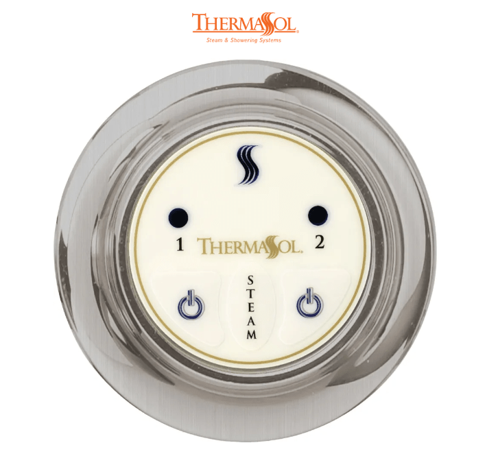 ThermaSol Easy Start Control Round-Steam Shower Controls & Accessories-ThermaSol-Satin Chrome-Nordica Sauna