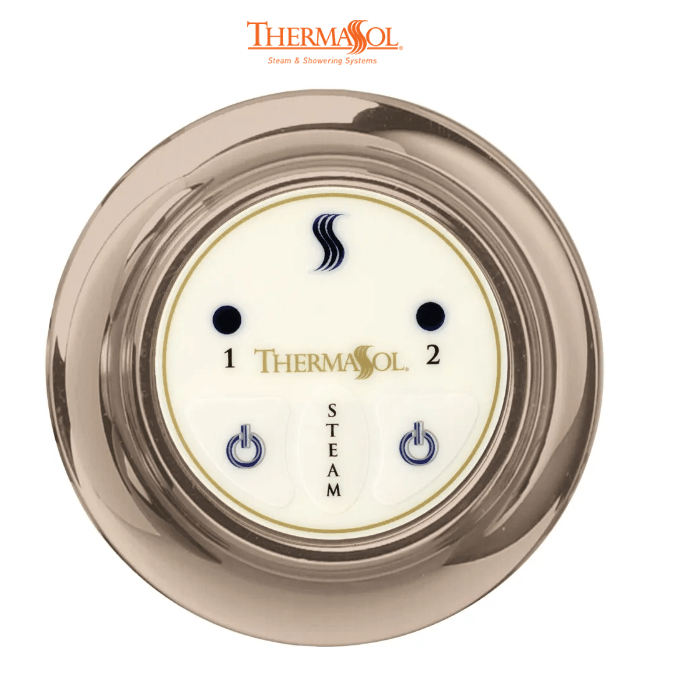 ThermaSol Easy Start Control Round-Steam Shower Controls & Accessories-ThermaSol-Satin Nickel-Nordica Sauna