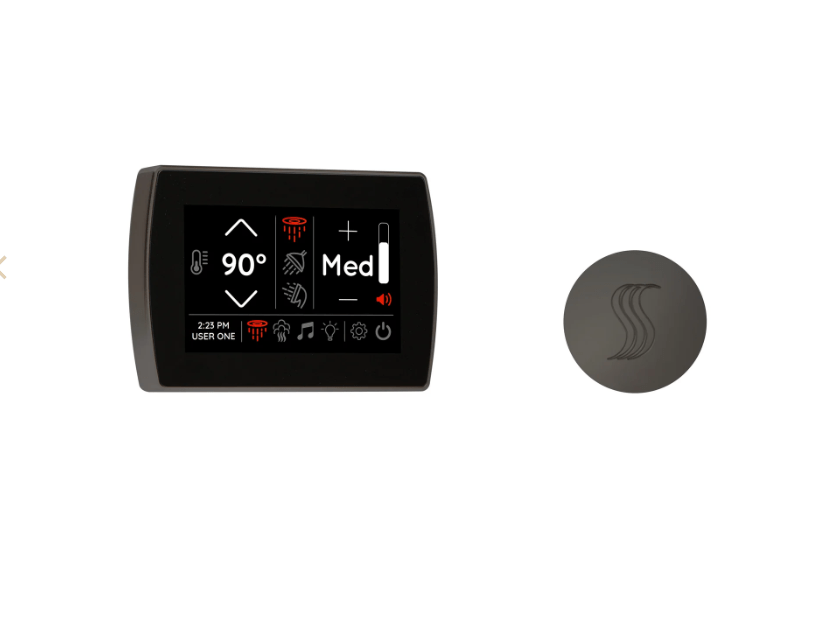 ThermaSol Signatouch Control and Steam Head Kit Round-Steam Shower Controls & Accessories-ThermaSol-Matte Black-Nordica Sauna