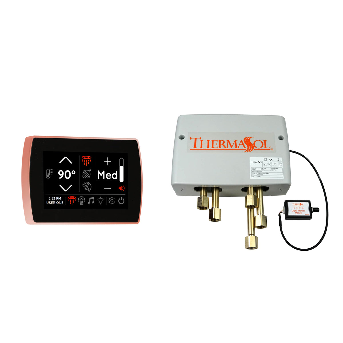 ThermaSol Digital Shower Package with Flushmount SignaTouch-Steam Shower Controls & Accessories-ThermaSol-Copper-Nordica Sauna