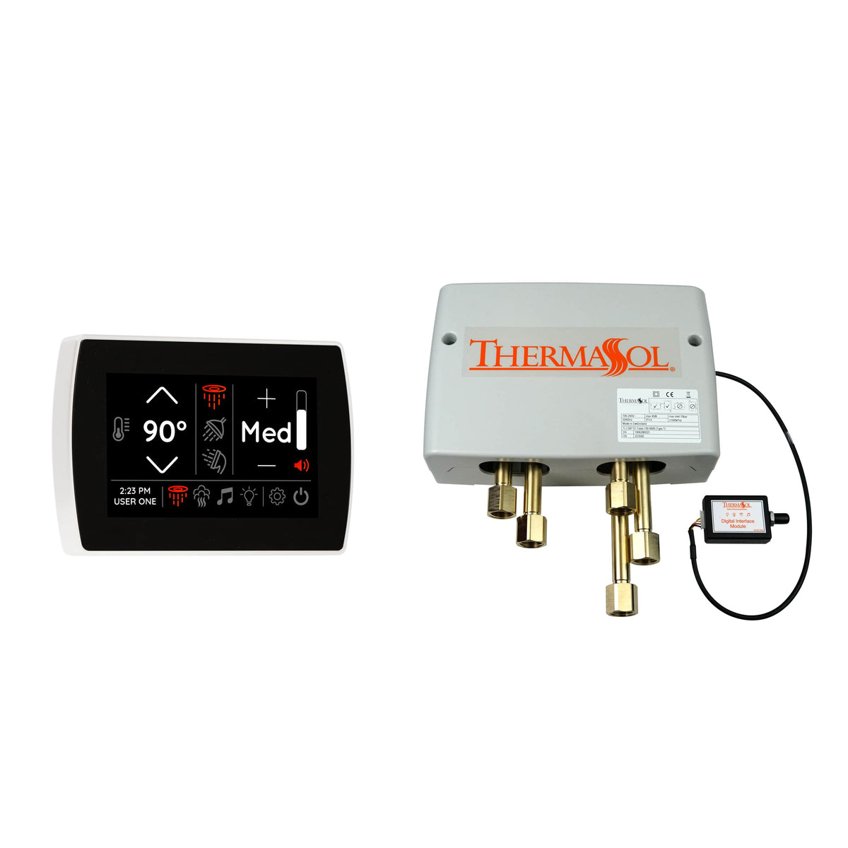 ThermaSol Digital Shower Package with Flushmount SignaTouch-Steam Shower Controls & Accessories-ThermaSol-White-Nordica Sauna