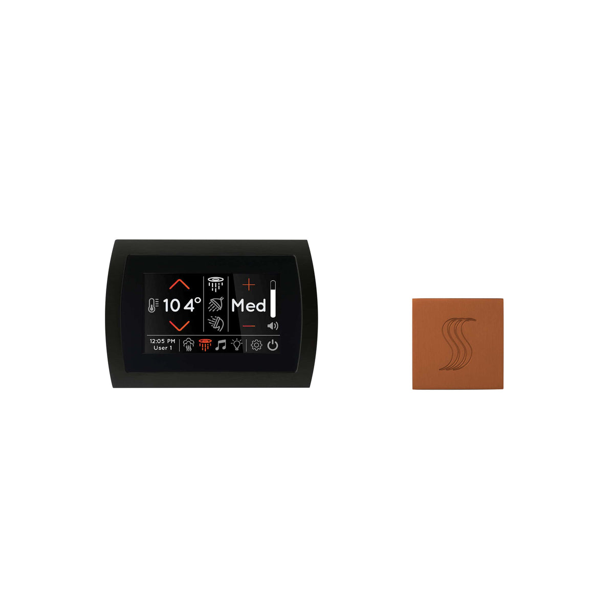 ThermaSol Signatouch Control and Steam Head Kit Square-Steam Shower Controls & Accessories-ThermaSol-Antique Copper-Nordica Sauna