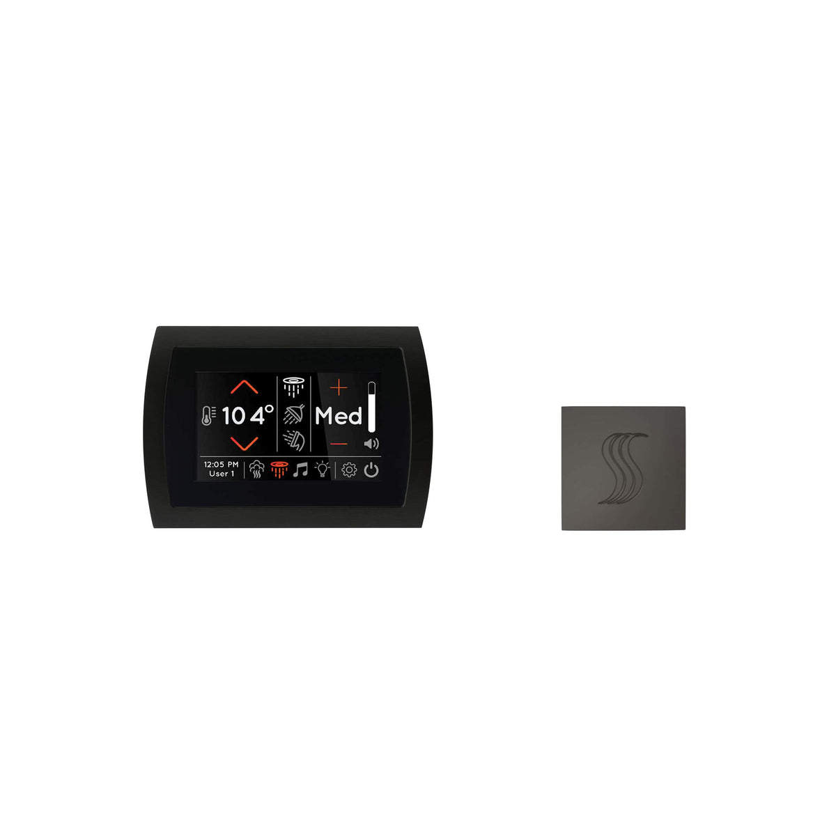 ThermaSol Signatouch Control and Steam Head Kit Square-Steam Shower Controls & Accessories-ThermaSol-Black Nickel-Nordica Sauna
