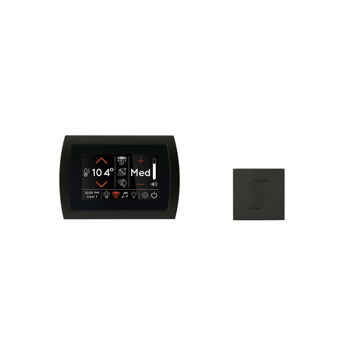ThermaSol Signatouch Control and Steam Head Kit Square-Steam Shower Controls & Accessories-ThermaSol-Matte Black-Nordica Sauna
