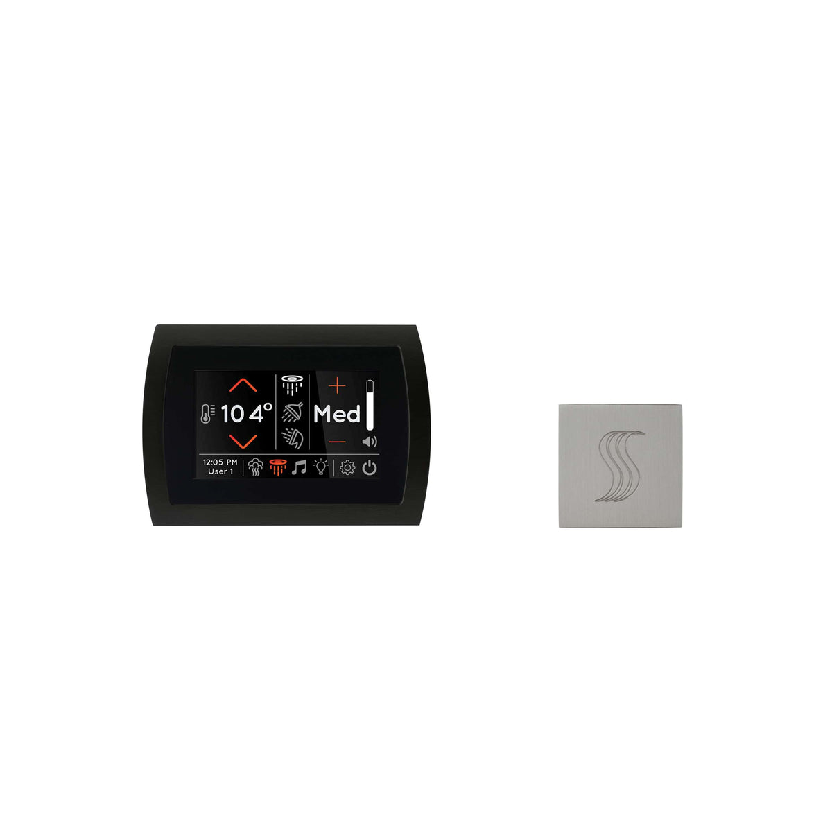 ThermaSol Signatouch Control and Steam Head Kit Square-Steam Shower Controls & Accessories-ThermaSol-Satin Chrome-Nordica Sauna