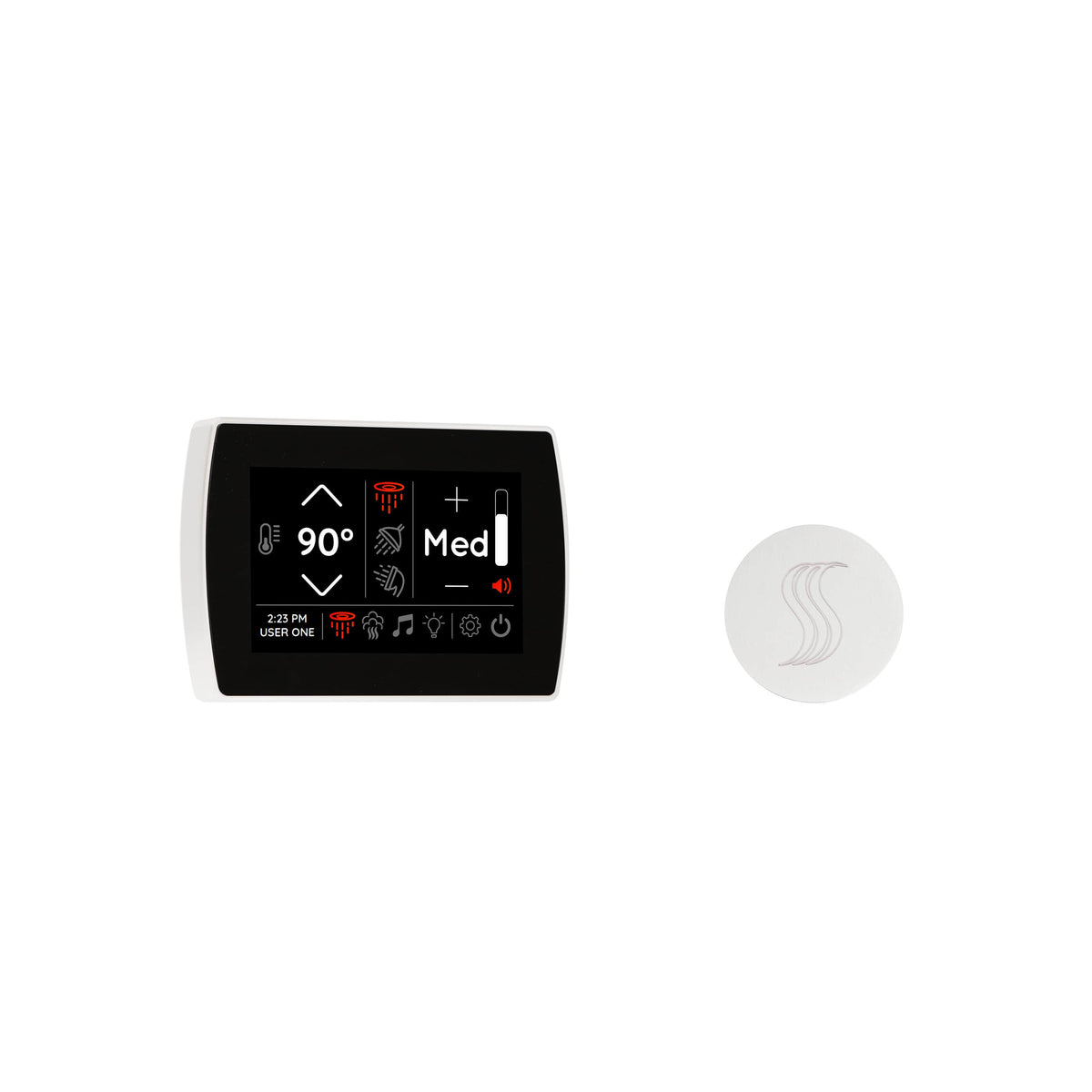 ThermaSol Signatouch Control and Steam Head Kit Round-Steam Shower Controls & Accessories-ThermaSol-White-Nordica Sauna