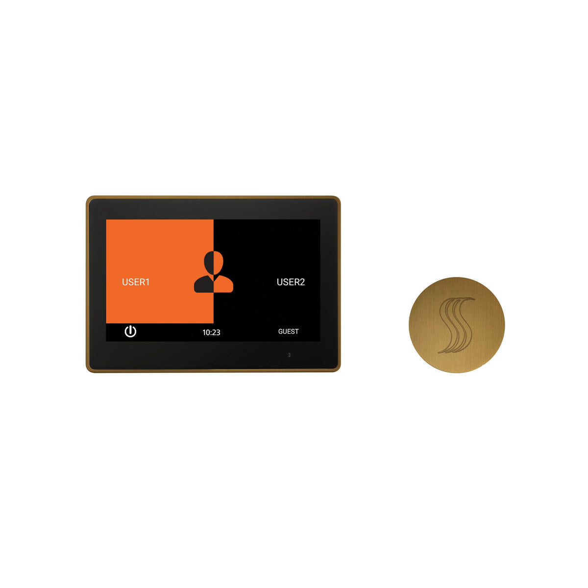 ThermaSol ThermaTouch 10" Control Kit Round-Steam Shower Controls & Accessories-ThermaSol-Antique Brass-Nordica Sauna