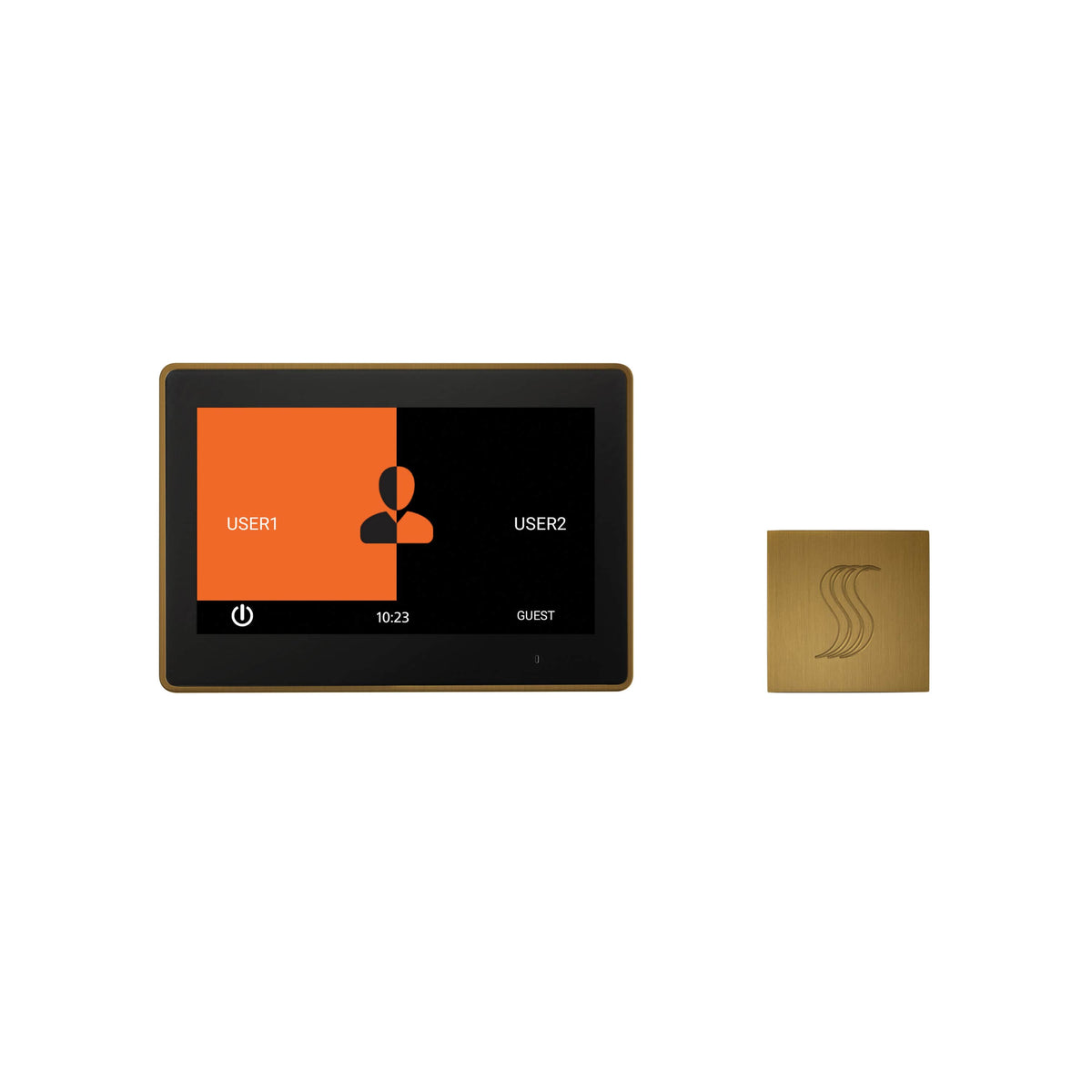 ThermaSol ThermaTouch 10" Control Kit Square-Steam Shower Controls & Accessories-ThermaSol-Antique Brass-Nordica Sauna