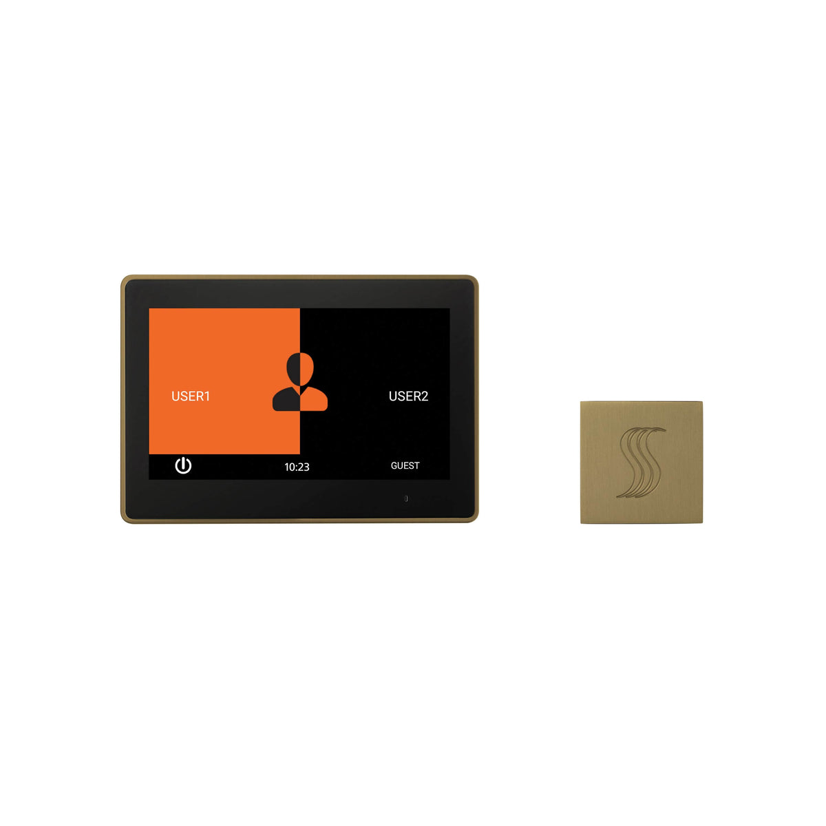 ThermaSol ThermaTouch 10" Control Kit Square-Steam Shower Controls & Accessories-ThermaSol-Satin Brass-Nordica Sauna