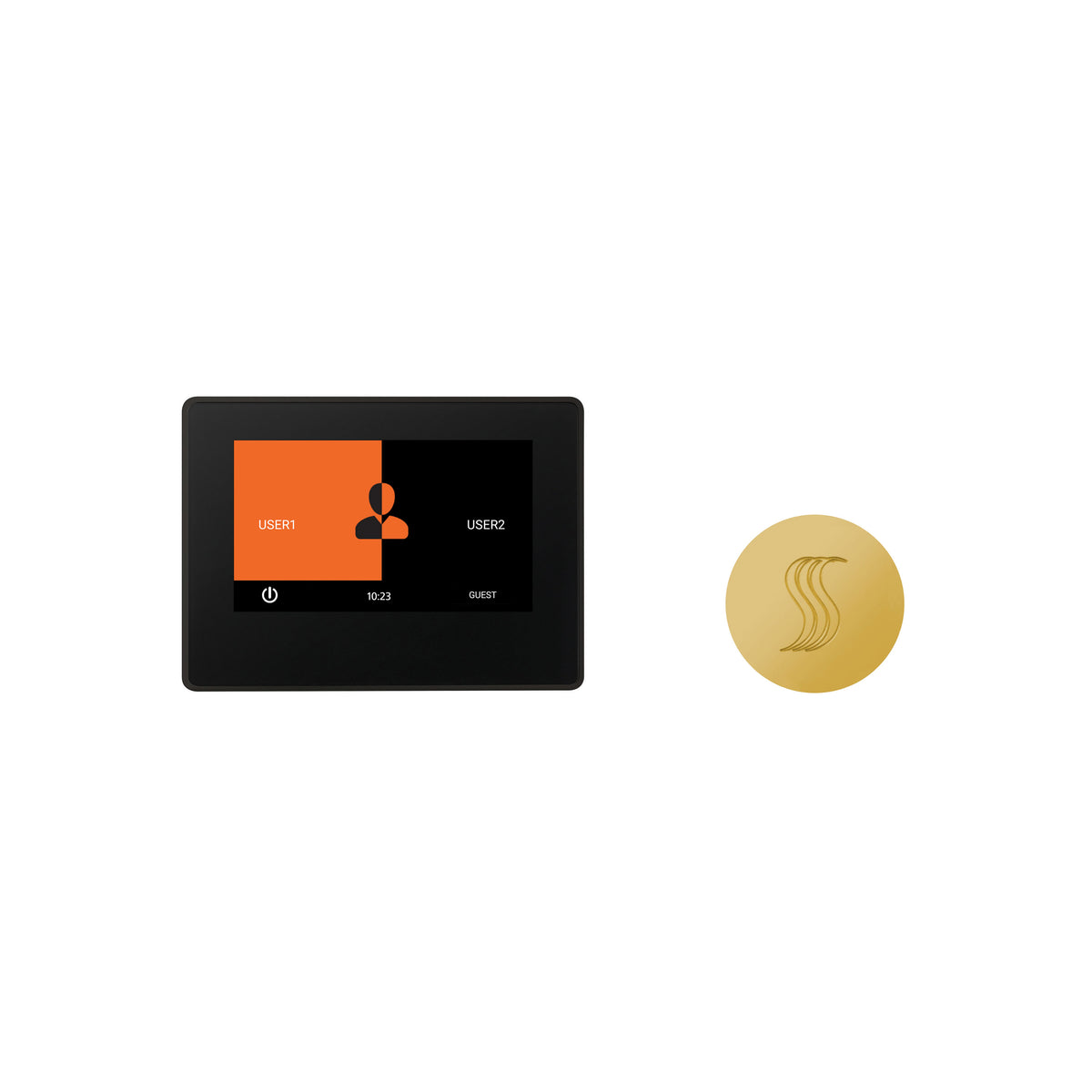 ThermaSol ThermaTouch 7" Control and Steam Head Kit Round-Steam Shower Controls & Accessories-ThermaSol-Polished Gold-Nordica Sauna