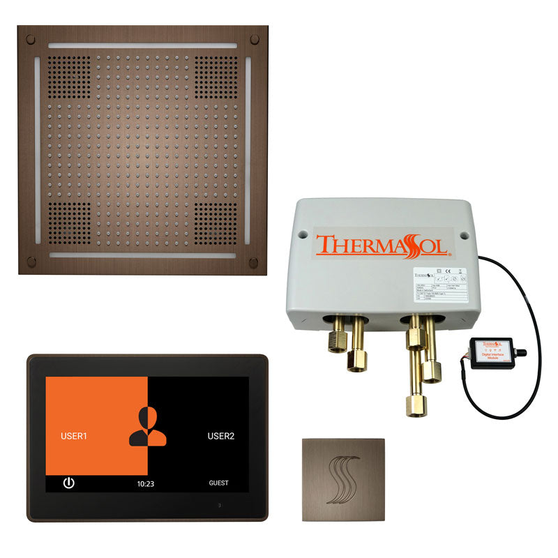 ThermaSol The Total Wellness Hydrovive Package with 10" ThermaTouch Square-Steam Shower Controls & Accessories-ThermaSol-Antique Nickel-Nordica Sauna