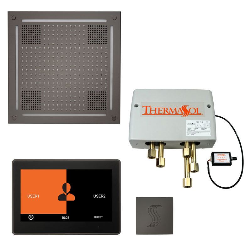 ThermaSol The Total Wellness Hydrovive Package with 10" ThermaTouch Square-Steam Shower Controls & Accessories-ThermaSol-Black Nickel-Nordica Sauna