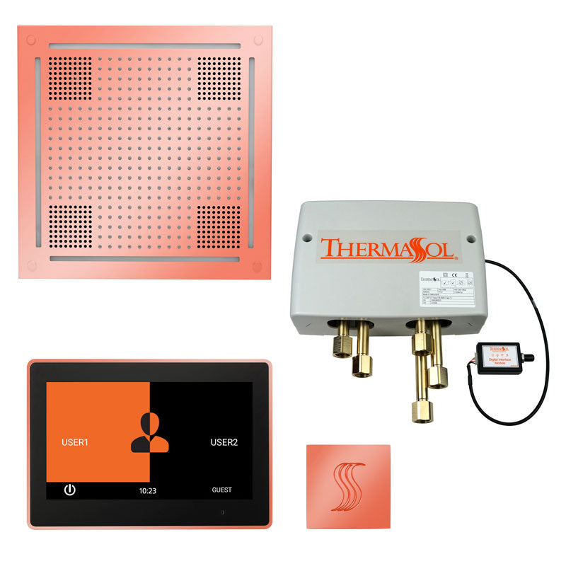 ThermaSol The Total Wellness Hydrovive Package with 10" ThermaTouch Square-Steam Shower Controls & Accessories-ThermaSol-Copper-Nordica Sauna