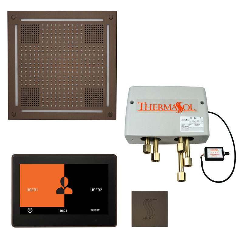 ThermaSol The Total Wellness Hydrovive Package with 10" ThermaTouch Square-Steam Shower Controls & Accessories-ThermaSol-Oil Rubbed Bronze-Nordica Sauna
