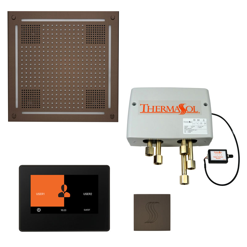 ThermaSol The Total Wellness Hydrovive Package with 7" ThermaTouch and Square-Steam Shower Controls & Accessories-ThermaSol-Oil Rubbed Bronze-Nordica Sauna