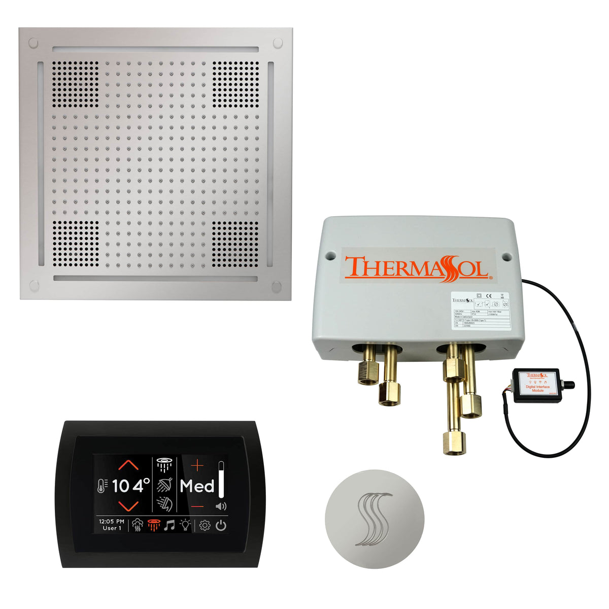 ThermaSol The Total Wellness Package Hydrovive with SignaTouch Round-Steam Shower Controls & Accessories-ThermaSol-Polished Chrome-Nordica Sauna