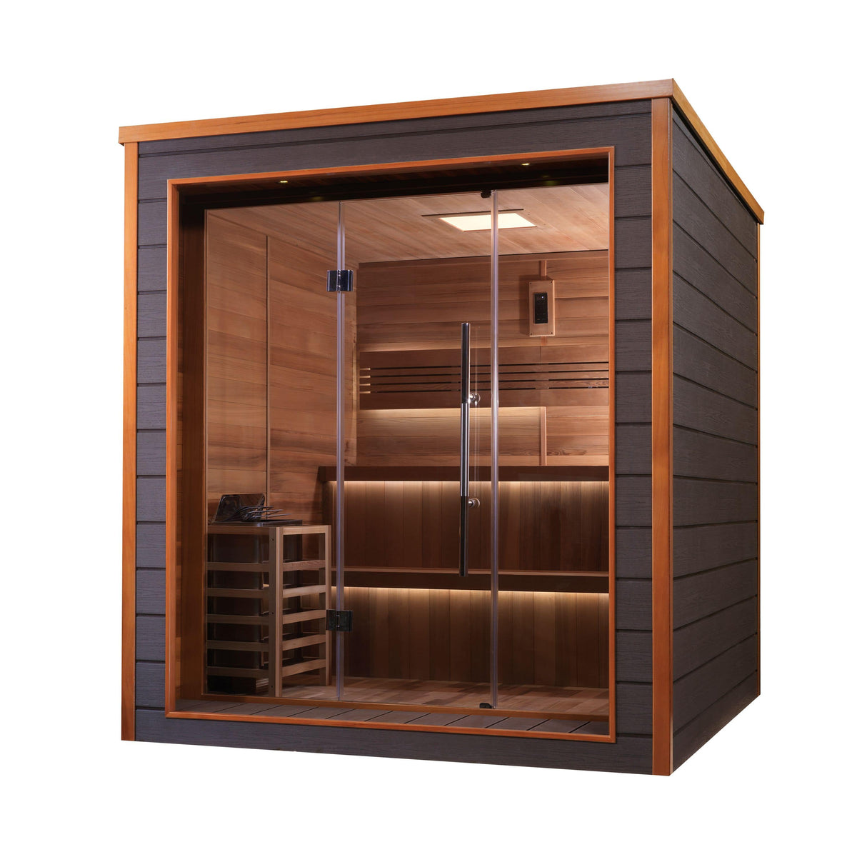 Golden Designs Bergen 6 Person Outdoor-Indoor Traditional Steam Sauna | GDI-8206-01-Sauna-Golden Designs-Nordica Sauna