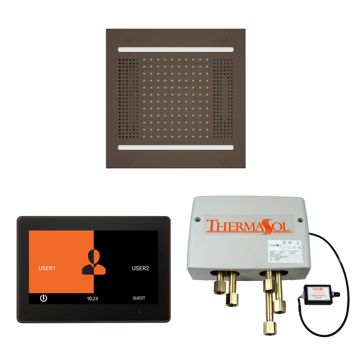 ThermaSol The Wellness Hydrovive14 Shower Package with 10" ThermaTouch Square-Steam Shower Controls & Accessories-ThermaSol-Oil Rubbed Bronze-Nordica Sauna