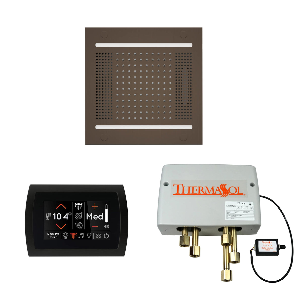 ThermaSol The Wellness Hydrovive14 Shower Package with SignaTouch Round-Steam Shower Controls & Accessories-ThermaSol-Oil Rubbed Bronze-Nordica Sauna