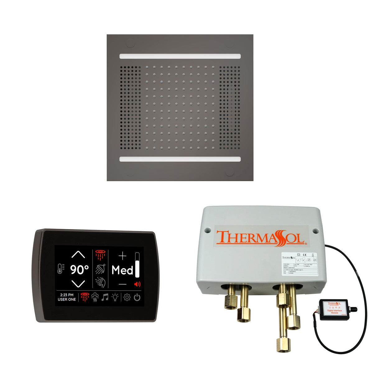 ThermaSol The Wellness Hydrovive14 Shower Package with SignaTouch Square-Steam Shower Controls & Accessories-ThermaSol-Black Nickel-Nordica Sauna