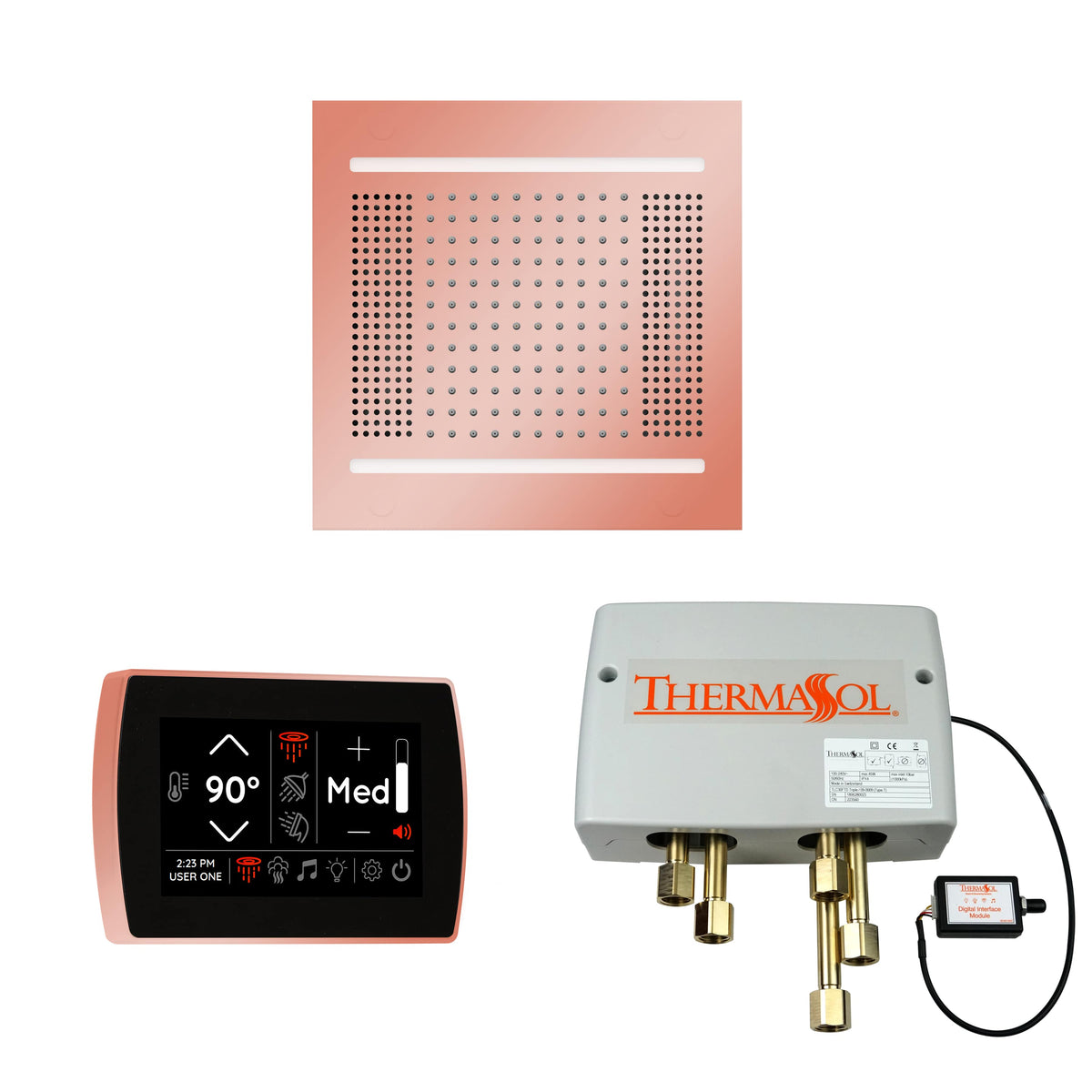 ThermaSol The Wellness Hydrovive14 Shower Package with SignaTouch Square-Steam Shower Controls & Accessories-ThermaSol-Copper-Nordica Sauna
