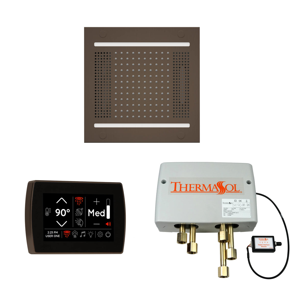 ThermaSol The Wellness Hydrovive14 Shower Package with SignaTouch Square-Steam Shower Controls & Accessories-ThermaSol-Oil Rubbed Bronze-Nordica Sauna