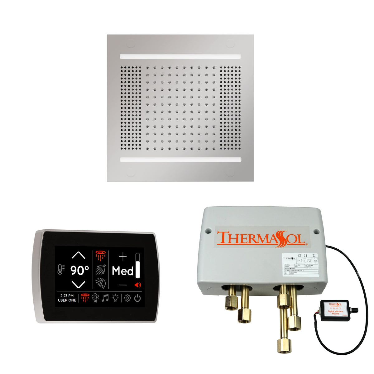ThermaSol The Wellness Hydrovive14 Shower Package with SignaTouch Square-Steam Shower Controls & Accessories-ThermaSol-Polished Chrome-Nordica Sauna