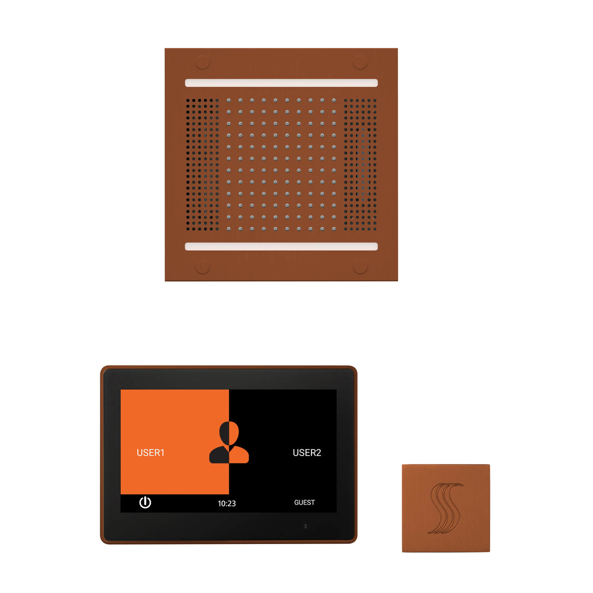 ThermaSol The wellness Hydrovive14 Steam Package with 10" ThermaTouch Square-Steam Shower Controls & Accessories-ThermaSol-Antique Copper-Nordica Sauna