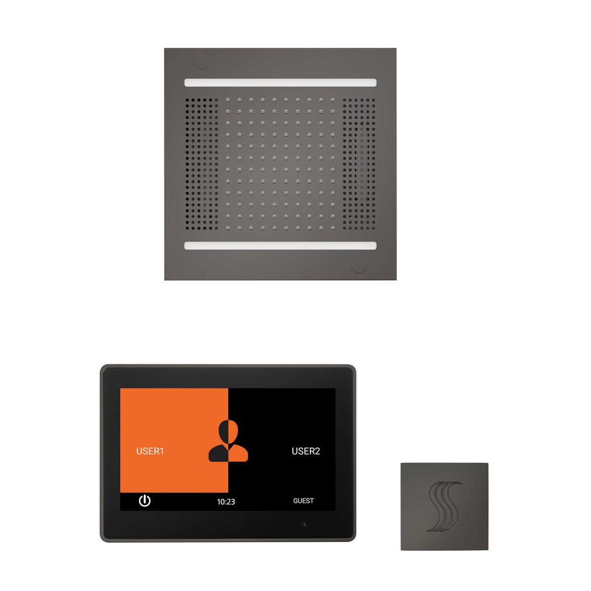 ThermaSol The wellness Hydrovive14 Steam Package with 10" ThermaTouch Square-Steam Shower Controls & Accessories-ThermaSol-Black Nickel-Nordica Sauna