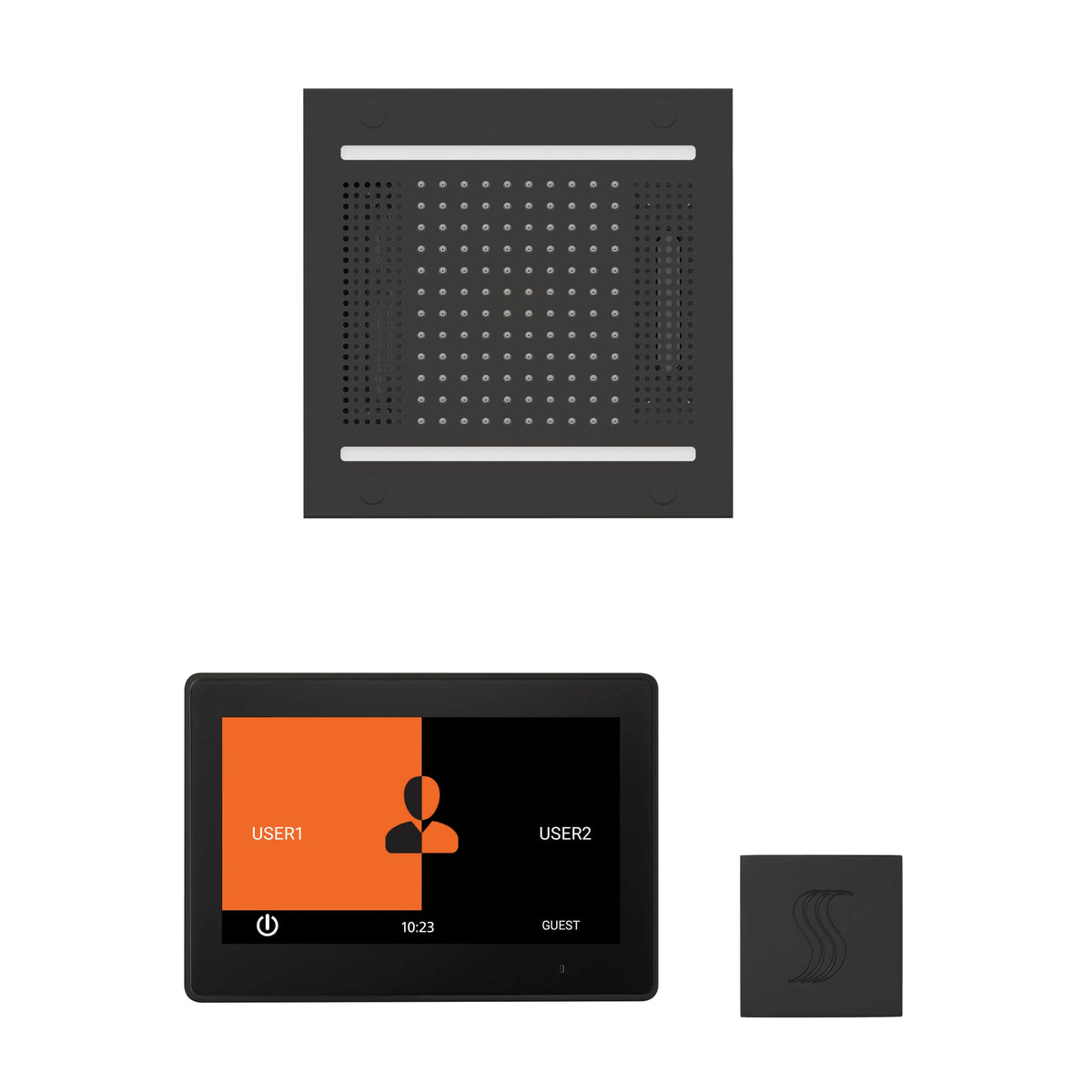 ThermaSol The wellness Hydrovive14 Steam Package with 10" ThermaTouch Square-Steam Shower Controls & Accessories-ThermaSol-Matte Black-Nordica Sauna