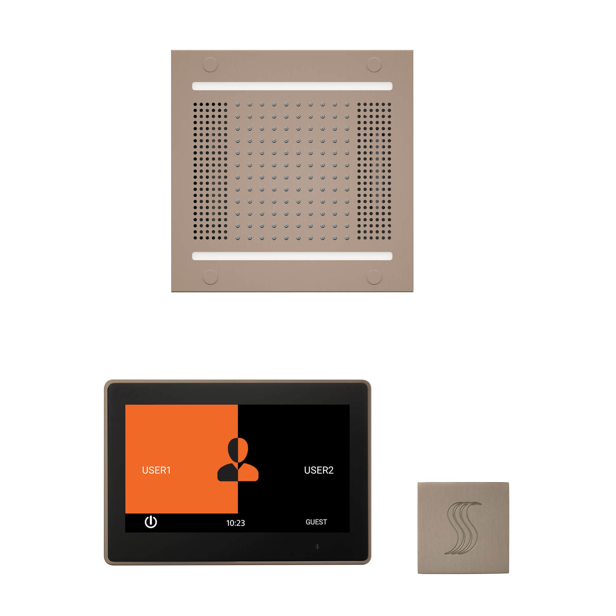 ThermaSol The wellness Hydrovive14 Steam Package with 10" ThermaTouch Square-Steam Shower Controls & Accessories-ThermaSol-Satin Nickel-Nordica Sauna