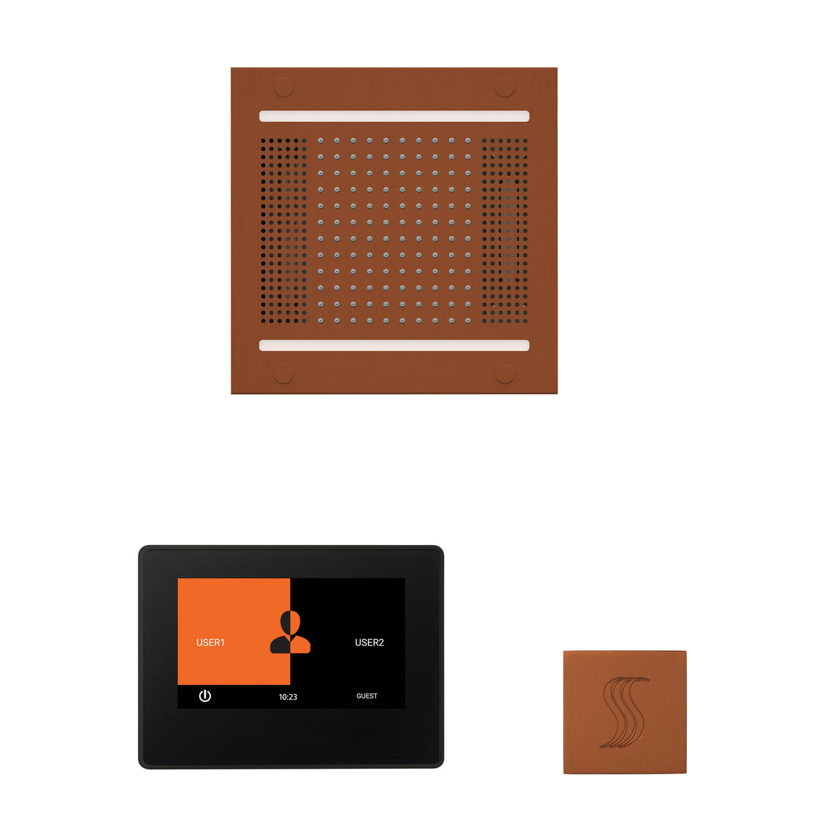 ThermaSol The wellness Hydrovive14 Steam Package with 7" ThermaTouch Square-Steam Shower Controls & Accessories-ThermaSol-Antique Copper-Nordica Sauna