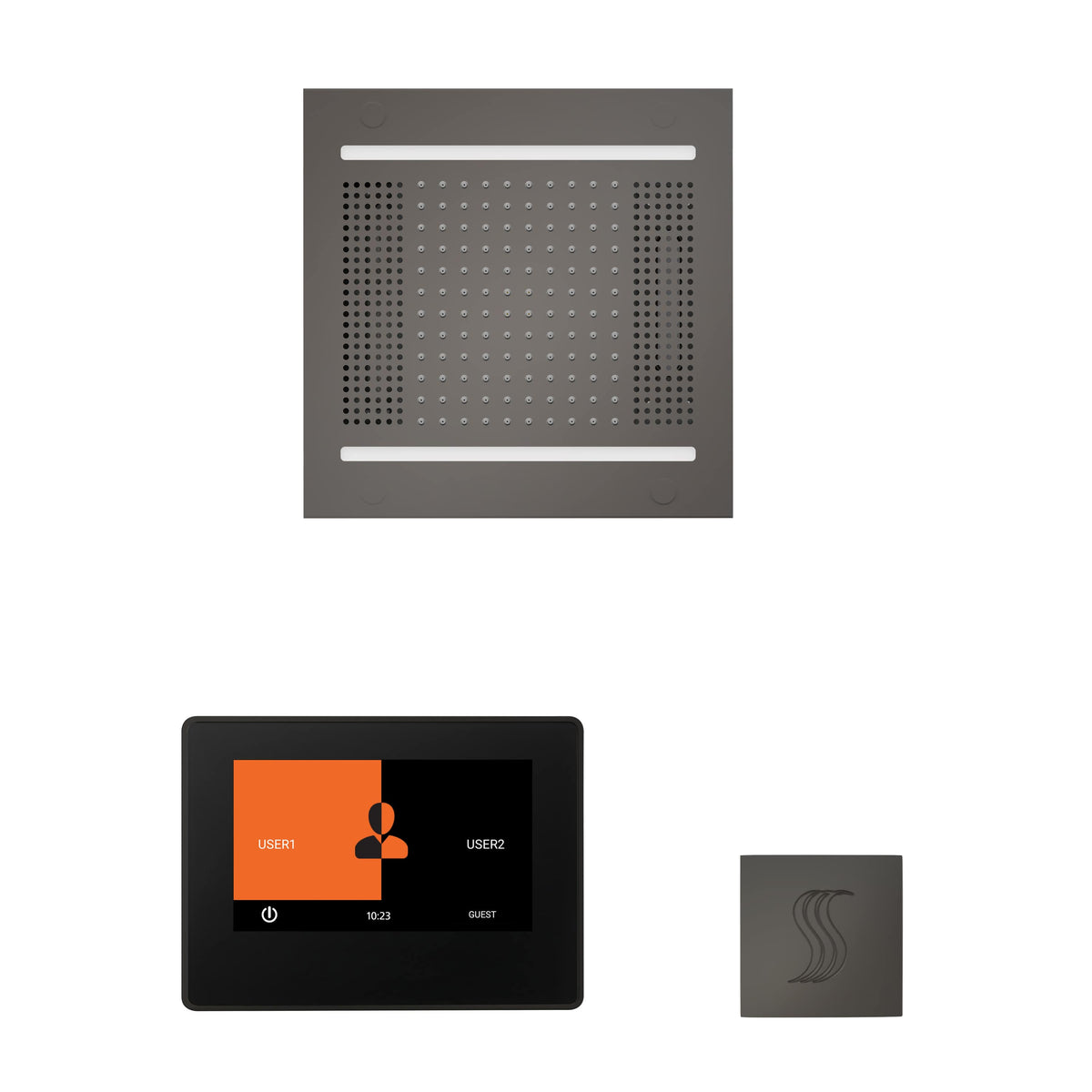 ThermaSol The wellness Hydrovive14 Steam Package with 7" ThermaTouch Square-Steam Shower Controls & Accessories-ThermaSol-Black Nickel-Nordica Sauna