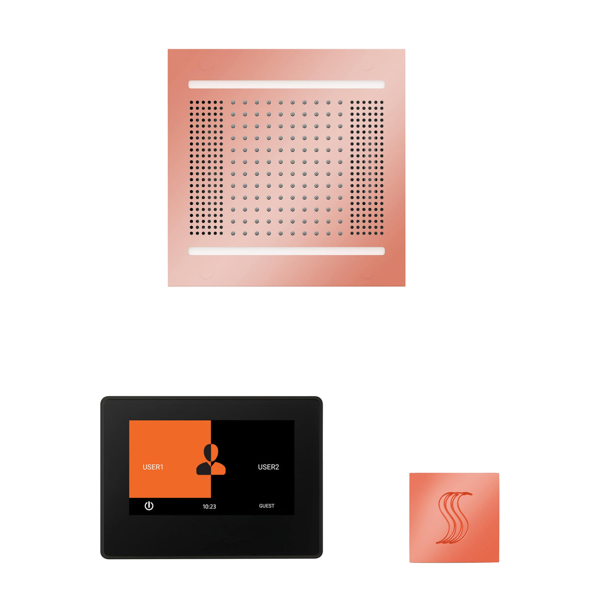 ThermaSol The wellness Hydrovive14 Steam Package with 7" ThermaTouch Square-Steam Shower Controls & Accessories-ThermaSol-Copper-Nordica Sauna