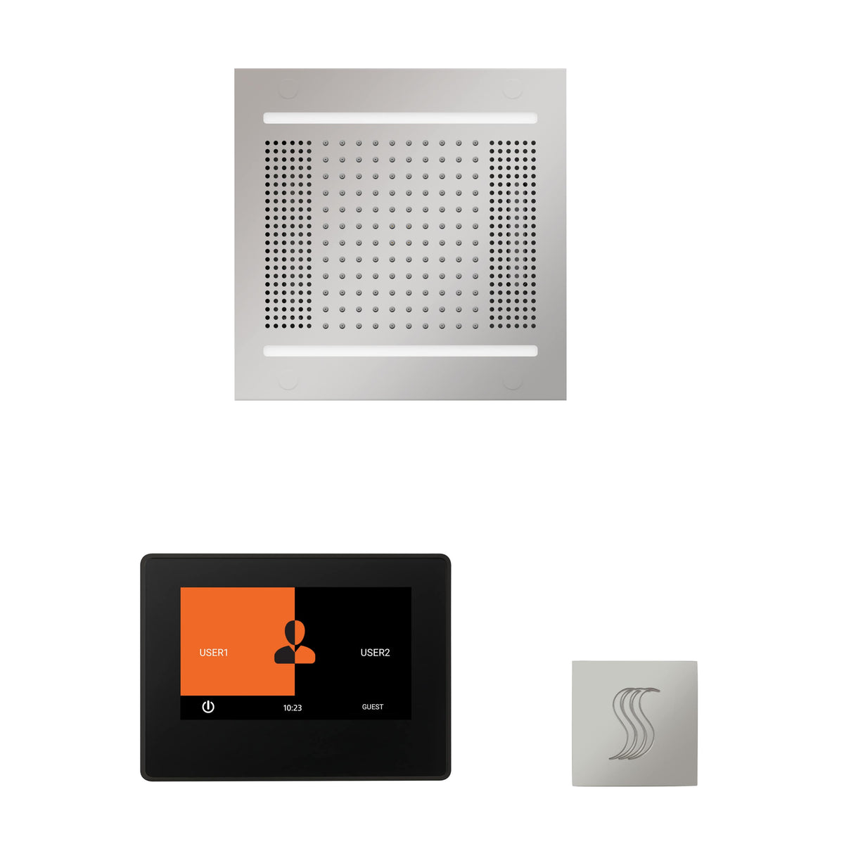 ThermaSol The wellness Hydrovive14 Steam Package with 7" ThermaTouch Square-Steam Shower Controls & Accessories-ThermaSol-Polished Chrome-Nordica Sauna