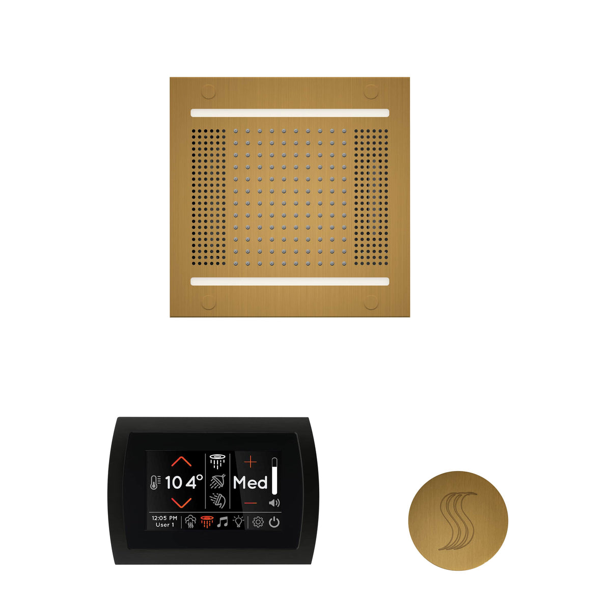 ThermaSol The wellness Hydrovive14 Steam Package with SignaTouch Round-Steam Shower Controls & Accessories-ThermaSol-Antique Brass-Nordica Sauna