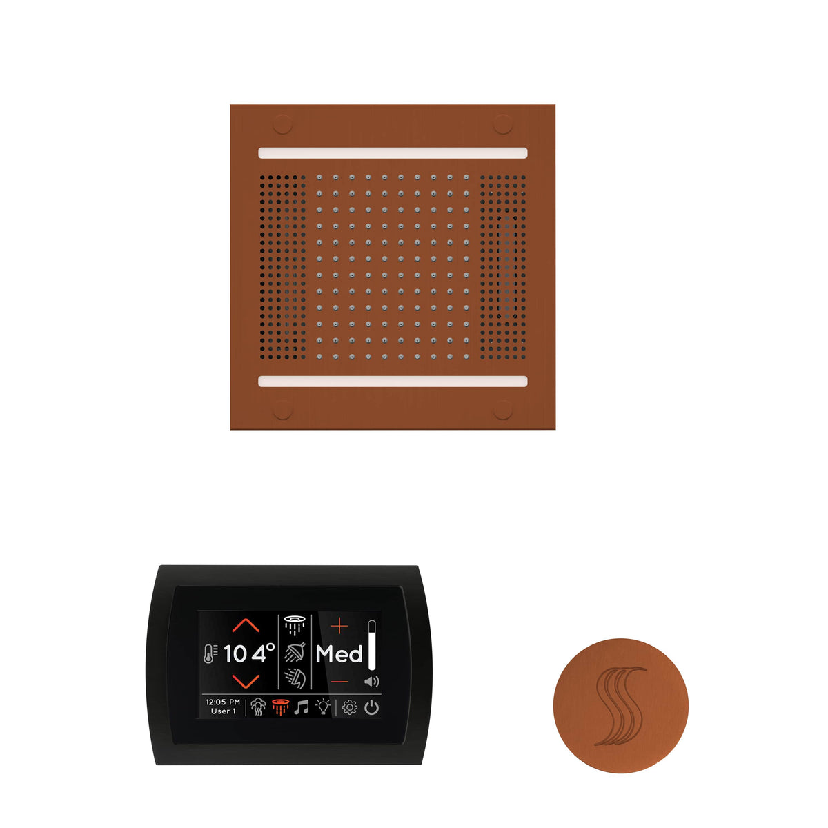 ThermaSol The wellness Hydrovive14 Steam Package with SignaTouch Round-Steam Shower Controls & Accessories-ThermaSol-Antique Copper-Nordica Sauna