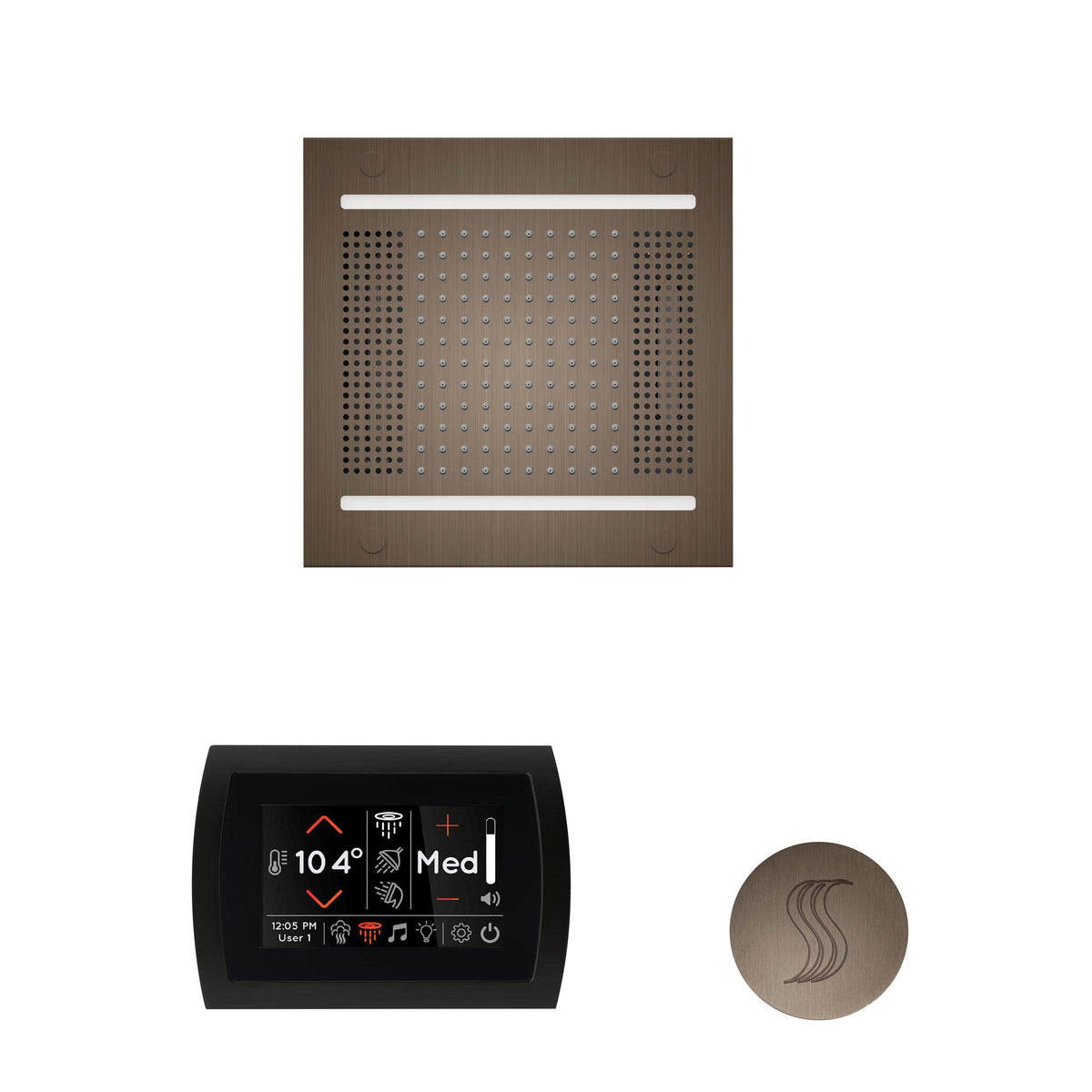 ThermaSol The wellness Hydrovive14 Steam Package with SignaTouch Round-Steam Shower Controls & Accessories-ThermaSol-Antique Nickel-Nordica Sauna