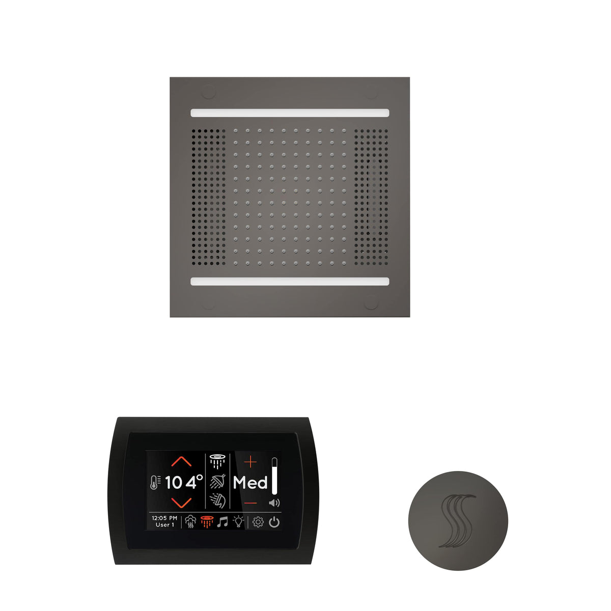 ThermaSol The wellness Hydrovive14 Steam Package with SignaTouch Round-Steam Shower Controls & Accessories-ThermaSol-Black Nickel-Nordica Sauna