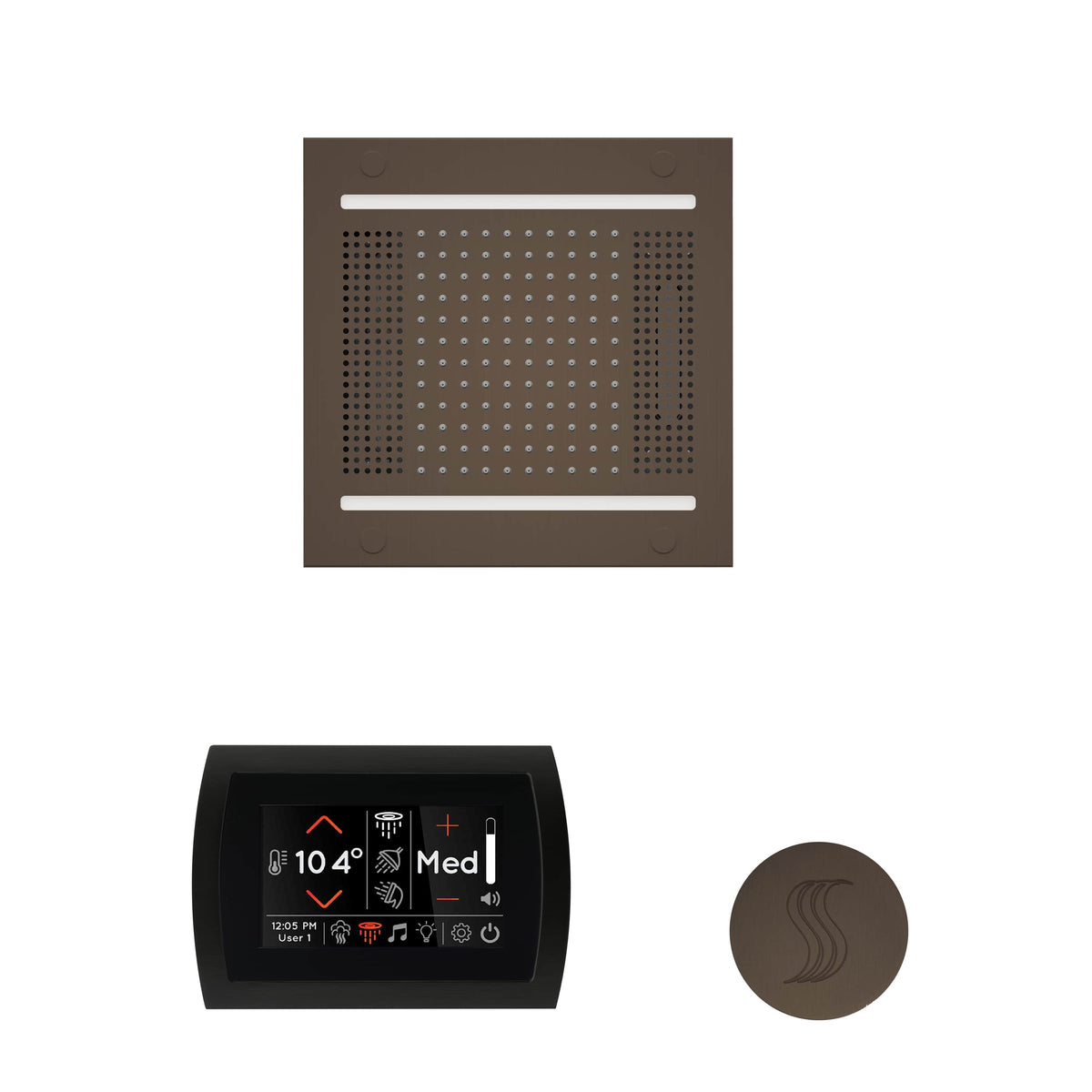 ThermaSol The wellness Hydrovive14 Steam Package with SignaTouch Round-Steam Shower Controls & Accessories-ThermaSol-Oil Rubbed Bronze-Nordica Sauna