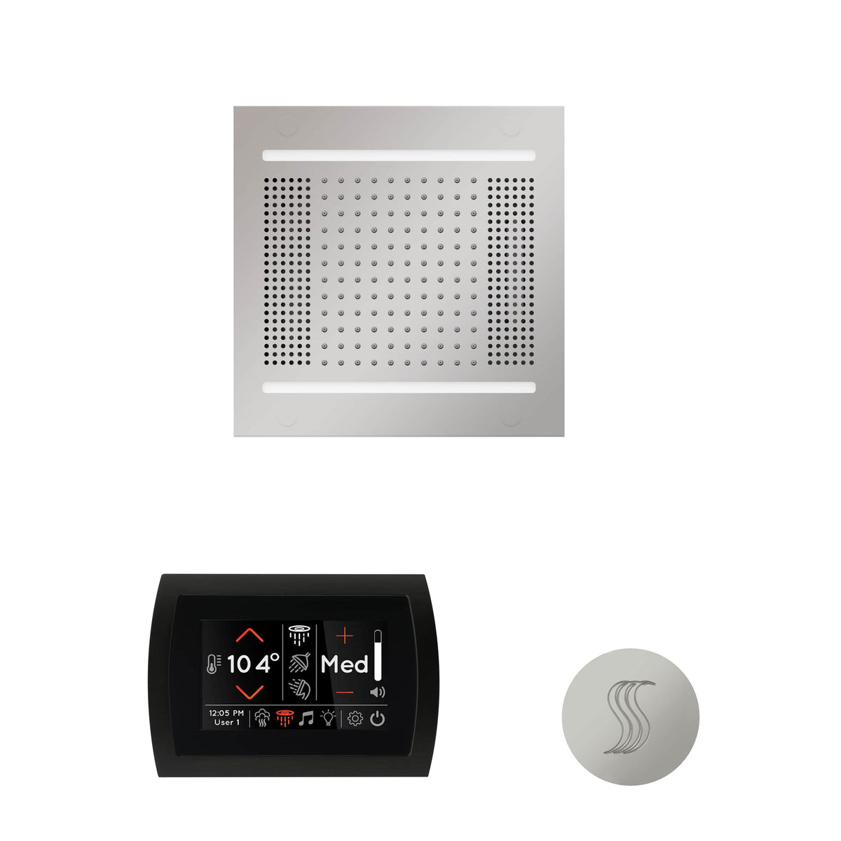 ThermaSol The wellness Hydrovive14 Steam Package with SignaTouch Round-Steam Shower Controls & Accessories-ThermaSol-Polished Chrome-Nordica Sauna