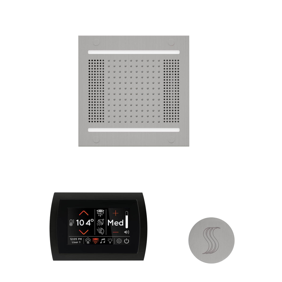 ThermaSol The wellness Hydrovive14 Steam Package with SignaTouch Round-Steam Shower Controls & Accessories-ThermaSol-Satin Chrome-Nordica Sauna