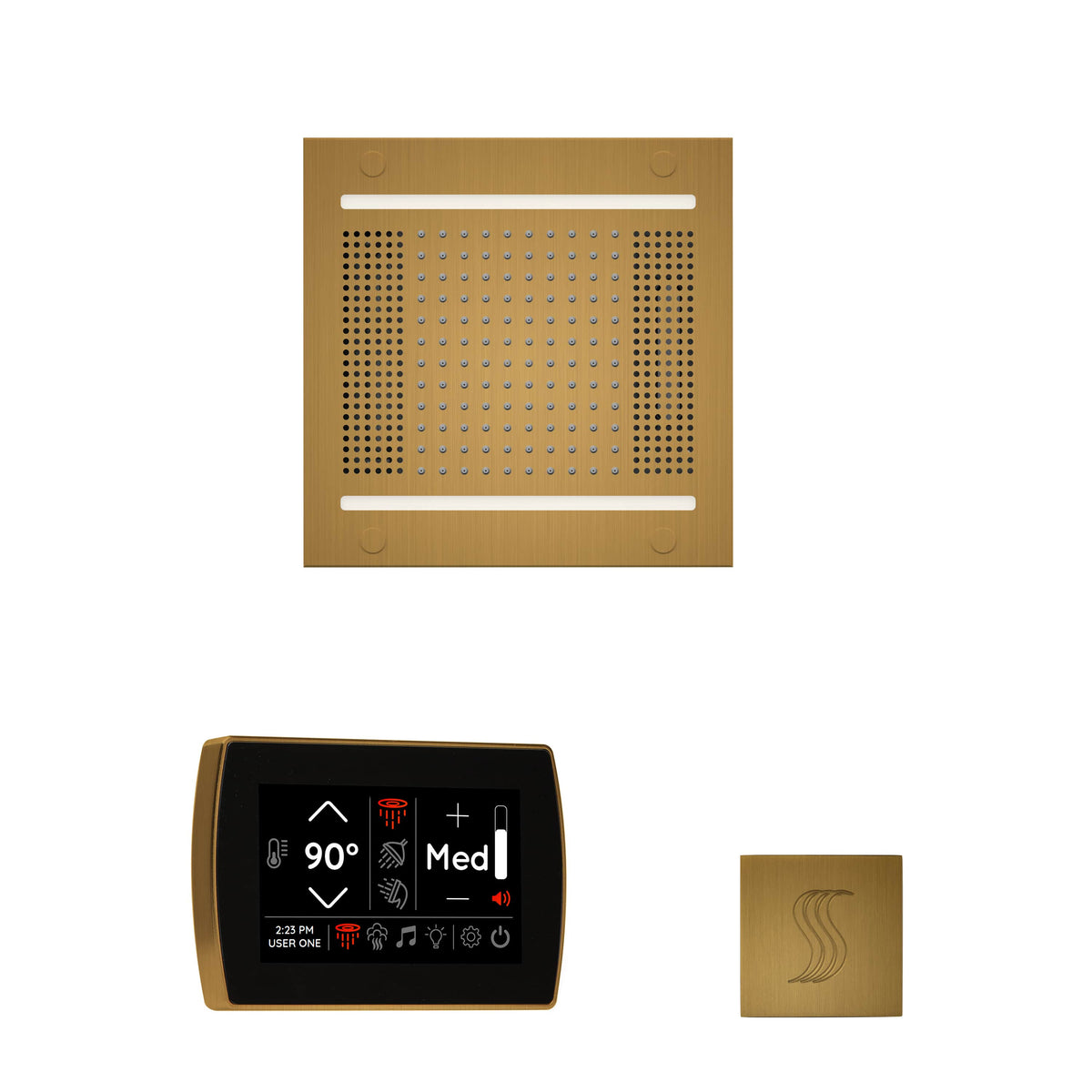 ThermaSol The wellness Hydrovive14 Steam Package with SignaTouch Square-Steam Shower Controls & Accessories-ThermaSol-Antique Brass-Nordica Sauna