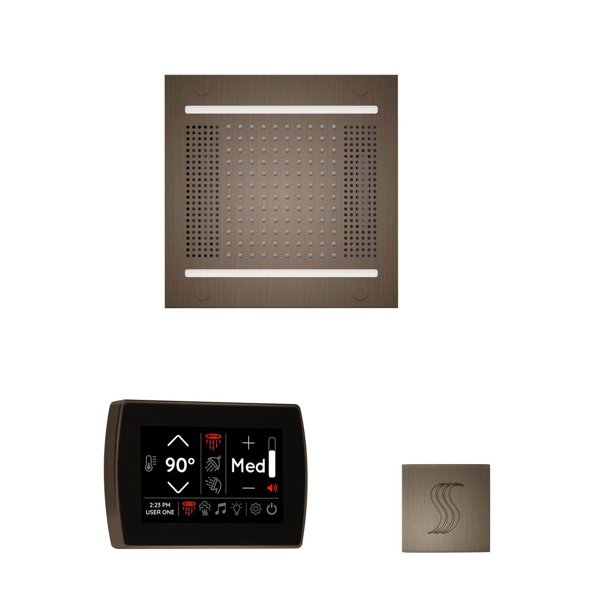 ThermaSol The wellness Hydrovive14 Steam Package with SignaTouch Square-Steam Shower Controls & Accessories-ThermaSol-Antique Nickel-Nordica Sauna