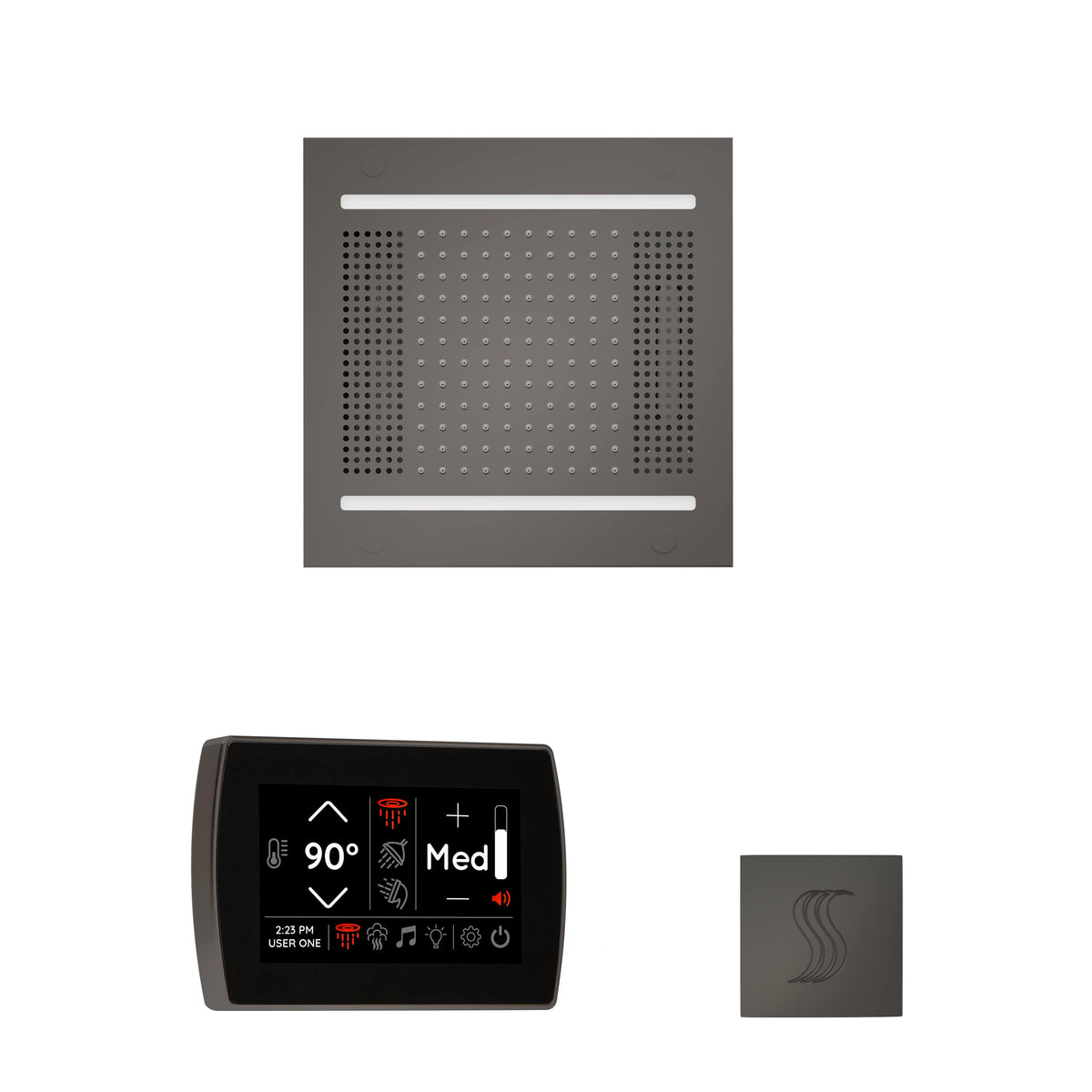 ThermaSol The wellness Hydrovive14 Steam Package with SignaTouch Square-Steam Shower Controls & Accessories-ThermaSol-Black Nickel-Nordica Sauna