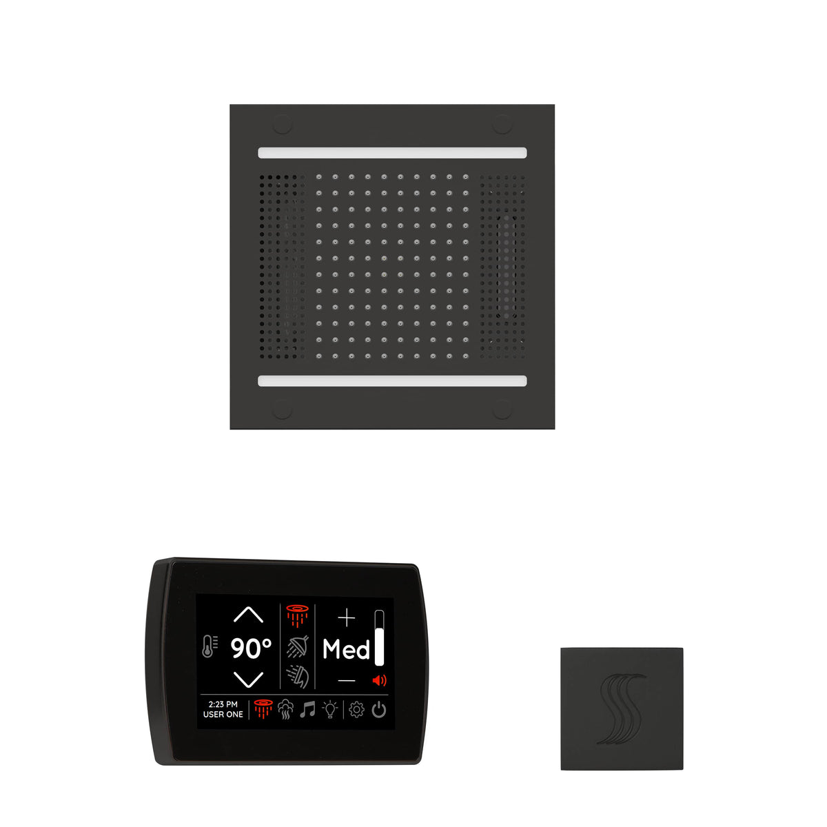 ThermaSol The wellness Hydrovive14 Steam Package with SignaTouch Square-Steam Shower Controls & Accessories-ThermaSol-Matte Black-Nordica Sauna